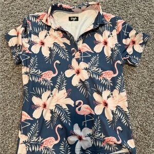 Girls Tropical Kids' Polo with Flamingos